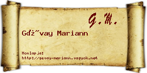 Gévay Mariann névjegykártya