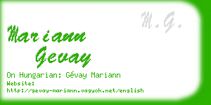 mariann gevay business card